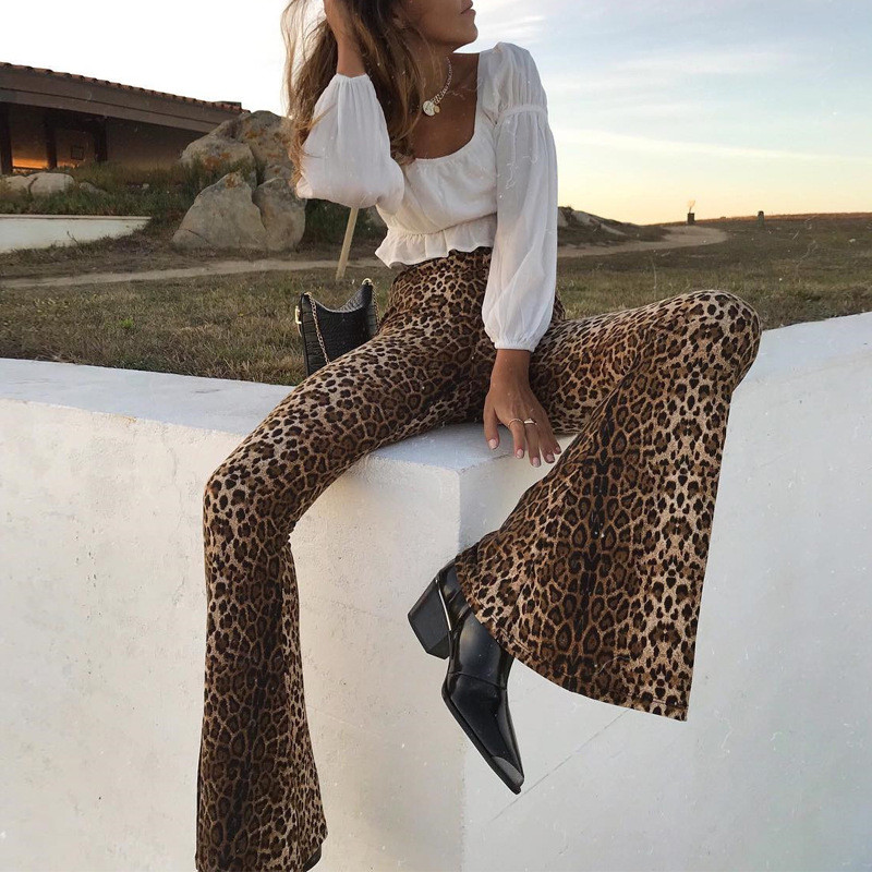 flare cheetah pants